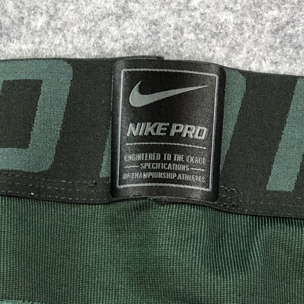 Nike Hyperwarm Compression Mens Pants XL Dark Green Stretch Training Combat - Picture 7 of 14